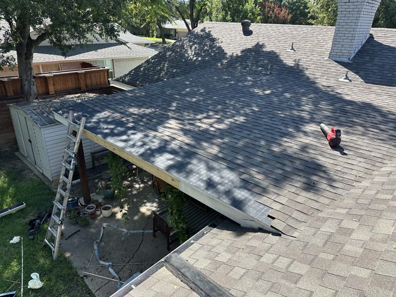 New decking laid across a patio cover